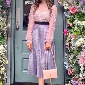 Purple Sparkle /Glitter Midi Skirt